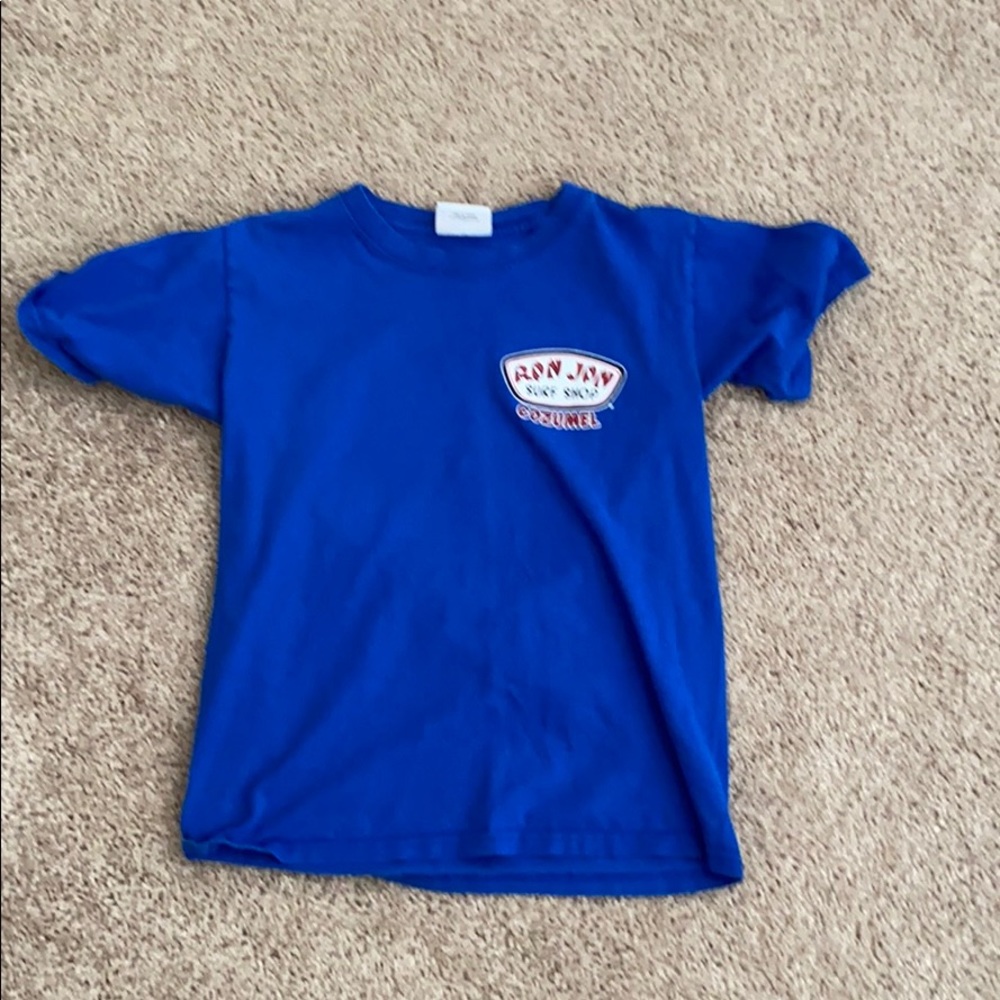Blue ron jon surf shop shirt